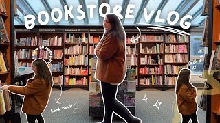 cosy bookstore vlog book shopping, book haul, spend the day with me!