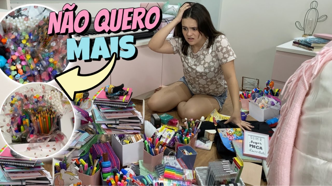 ARRUMANDO TODO MEU MATERIAL ESCOLAR! DOEI MUITA COISA - CAROL TEIXEIRA