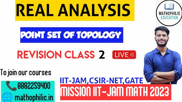 Revision Class 0 2 || previous yr questions || point set of topology || IIT JAM