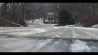 Ice sledding on a flyer