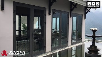 Cửa đi mở quay 2 cánh nhôm Xingfa nhập khẩu công trình tại Sa Pa. Hotline: 0971 75 7788
