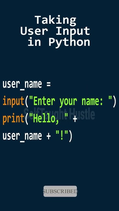 Taking User input in Python #coding #code #programming - YouTube