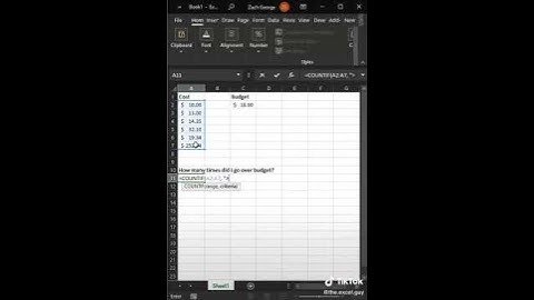 COUNTIF Function Excel