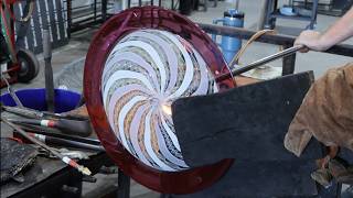My Greatest Glass Platter Yet - Glassblowing Demonstration Full Process