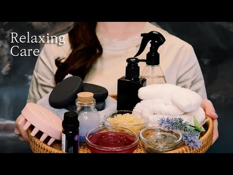 ASMR/SUB 신비롭고 비밀스런 동굴 온천🧖‍♀️ 등 관리부터 얼굴, 두피 관리까지🤍 (후시 녹음) A Mysterious and Secret Hot Spring