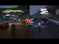 GTA V vs Cyberpunk 2077 { ПК } Сравнение физики и деталей