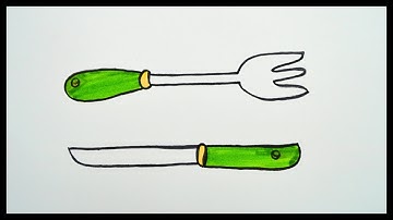 How To Draw Knife And Fork || Drawing For Kids || Coloring For Kids