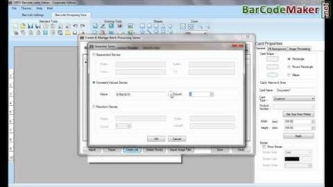 How to generate barcode list using Batch Processing Series or Excel feature