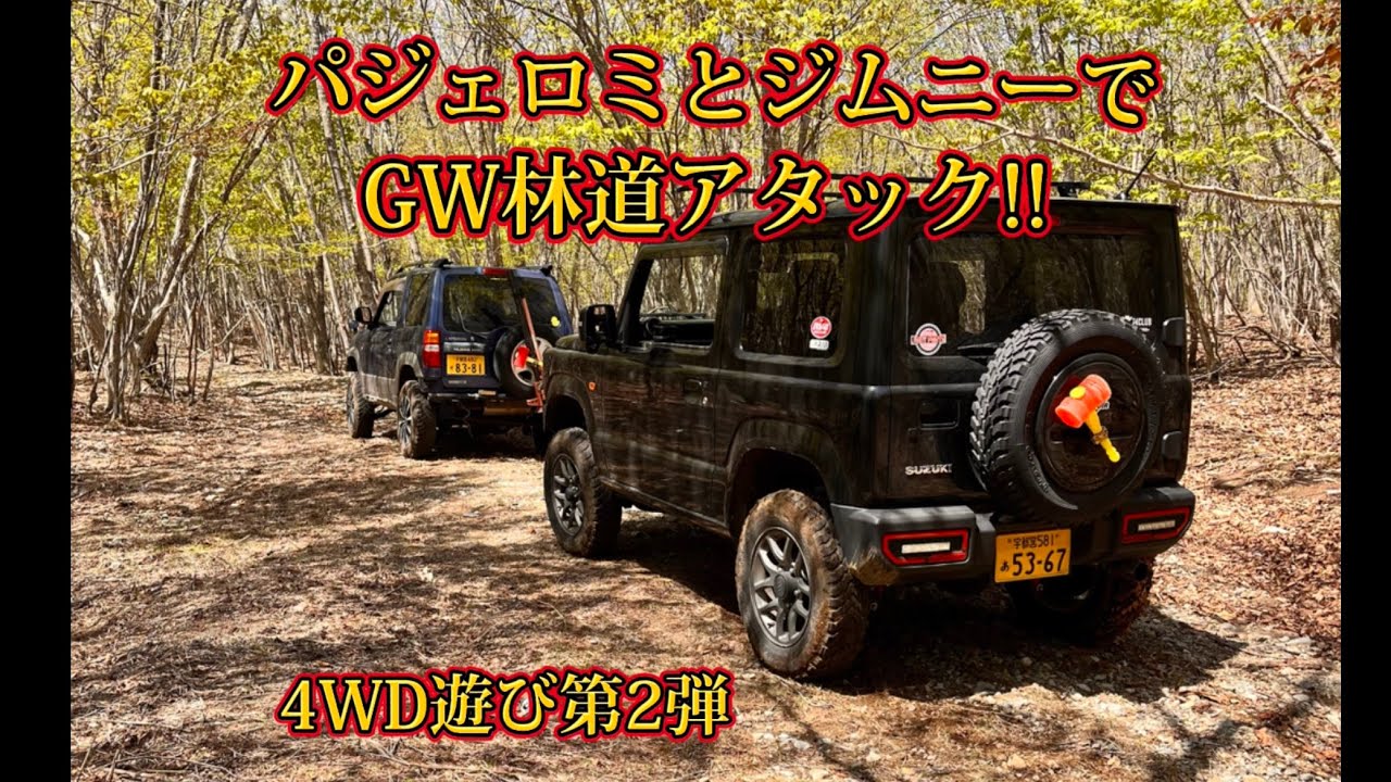 GWパジェロミニとジムニーで林道アタック！！