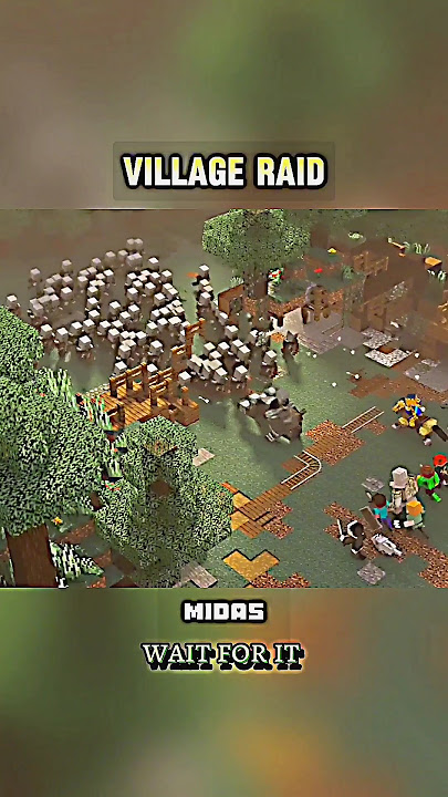 Raid on village|village vs pillager|Minecraft 4k edit|animation|#minecraft #village #pillage