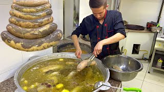 UZBEKISTAN! Amazing FOOD Sequence! Energy Soup with special sausage "KAZI"