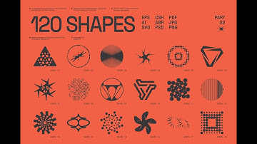 120 Abstract Geometric Shapes. Part 3 Stock Graphics Download