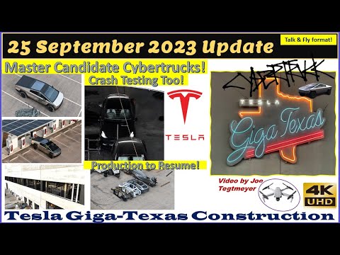 Master Candidate Cybertrucks! Model Y Bodies & Crash Testing! 25 Sep 2023 Giga Texas Update(07:25AM)