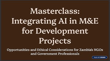 AI in Monitoring & Evaluation: Opportunities & Challenges for Development Projects in Zambia