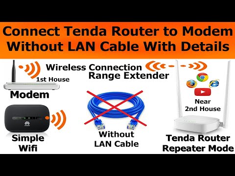 How to Connect Tenda Router to Modem without LAN Cable | Connect router to router wireless Tenda