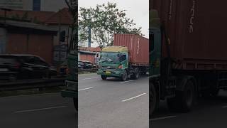 Long Truck with Heavy Load passing through the Road #truck #work #shorts