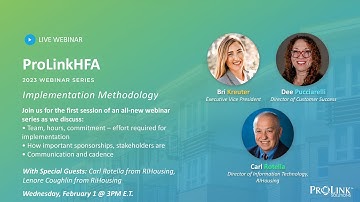 ProLinkHFA 2023 Webinar Series - Implementation Methodology