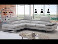 J&amp;M Aurora 🛋 Sectional Sofa Left in Light Grey | Gray Sectional Couch