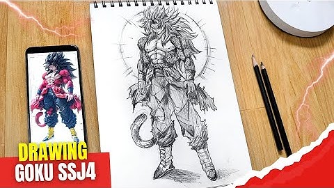 How to Draw Goku Super Saiyan 4 (Full Body) | Goku SSJ4  Drawing | Anime Drawing Easy - Dragon Ball
