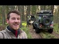 Driving through Sweden's forest trails with a Defender and a 1968 Volvo Valp!