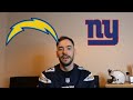 Chargers vs Giants Game Preview