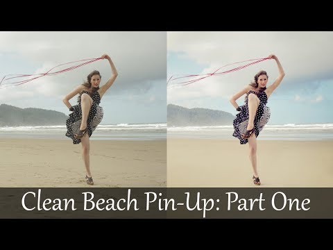 Adobe Photoshop Tutorials CS How to Clean Model Pin-up Beach Retouch and Color Correction Part 