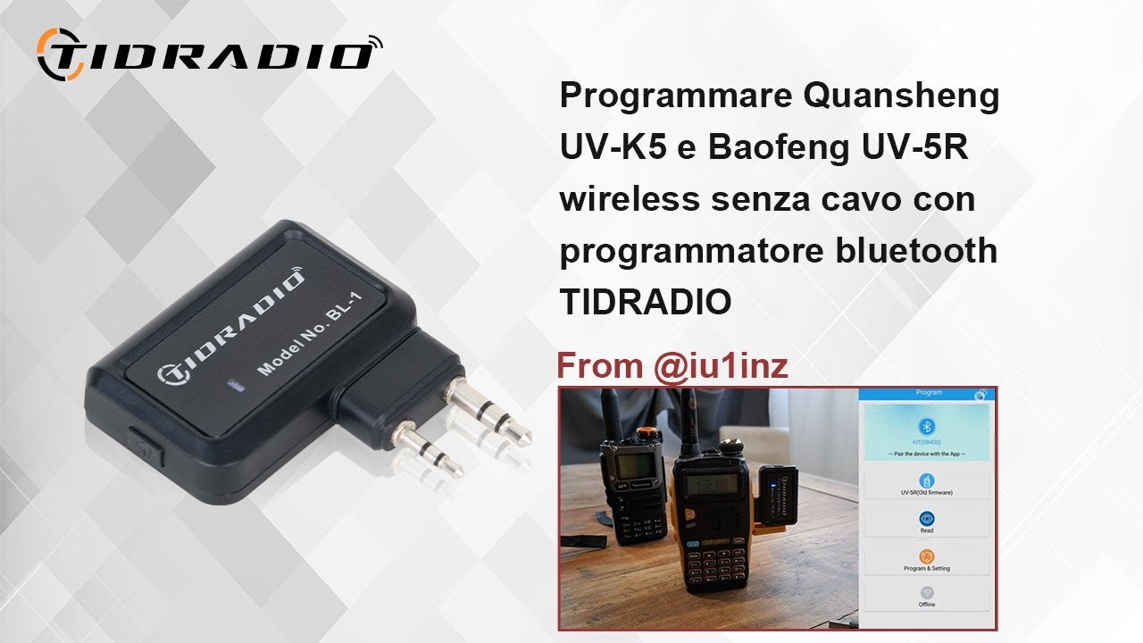 Programmare Quansheng UV K5 e Baofeng UV 5R wireless senza cavo