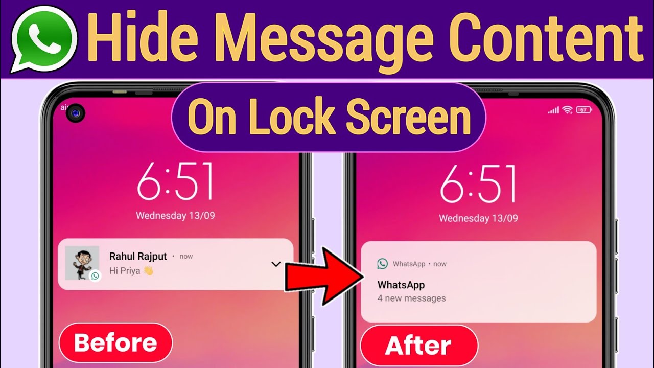 How To Hide WhatsApp Message Content On Lock Screen WhatsApp Ke