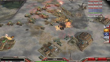 CHINA Nuke - Command & Conquer Generals Zero Hour - 4 vs 4 HARD Nuke Gameplay