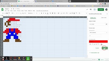 Google sheets 8 bit art (conditional formatting)