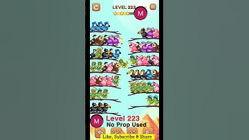 BIRD SORT 2 #color #puzzle #level 223 #colour #gaming #viral #trending #shorts #solution #birdsort