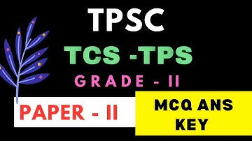 TPSC TCS-TPS 2023 mains exam Paper Ans Key 🔥 (Paper II)