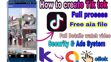 How to Create Tik tok app with Koduler,Full Prosess create,Free aia file, First Online Creator...