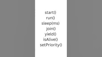 Thread Methods #java #placement #coding