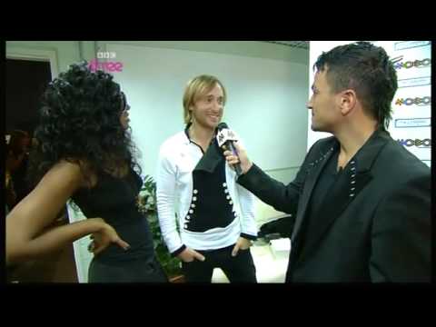 Peter Andre Interviews Kelly Rowland & David Guetta @ the Mobos 30/09/09