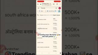 trending topic Kaise dhundhe pata chal chuka hai 🌐 1. Google Trends ,, 2025 YouTube search