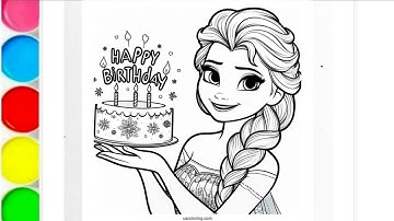 How to draw Elsa from Frozen, Disney princess Elsa drawing, Elsa Frozen movie colouring page #157