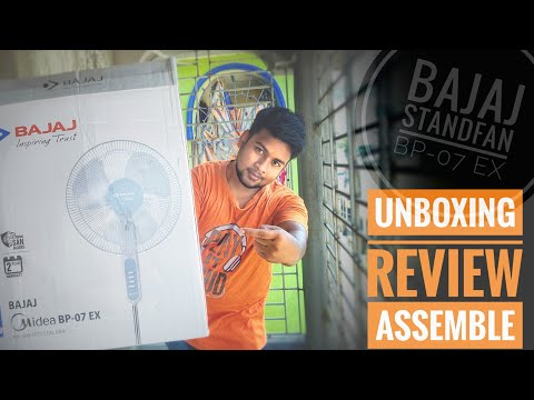 Bajaj Midea BP-07 EX standfan unboxing & full setup || pijushtech ||