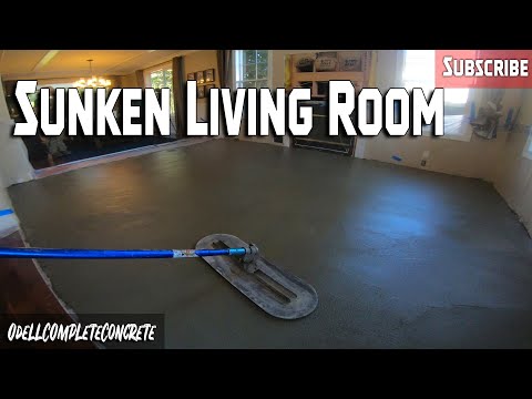 How to pour  Concrete in a sunken living room