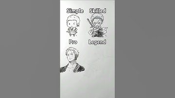 How to draw Zoro in different levels #shorts #anime #drawing #zoro