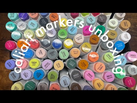 Маркери Caliart Спиртові Пензель Долото для скетчингу 121 Colors Alcohol Brush Markers Brush Chisel Оригінал, видео 1