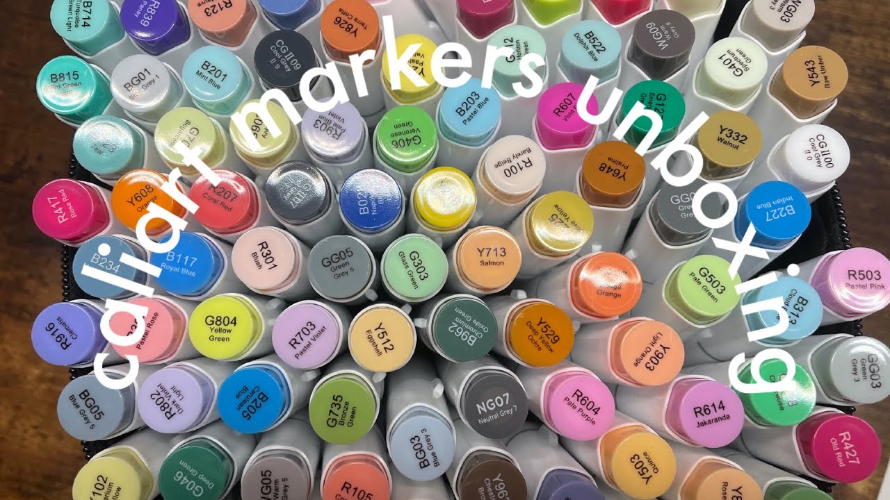 caliart 121 brush markers unboxing! YouTube