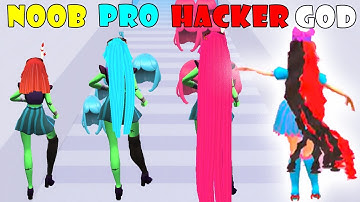 NOOB vs PRO vs HACKER vs GOD - Hair Challenge updateee