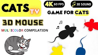 Game For Cats  3D Mice Multicolor Compilation  4K  CAT TV [4K] 3 Hours