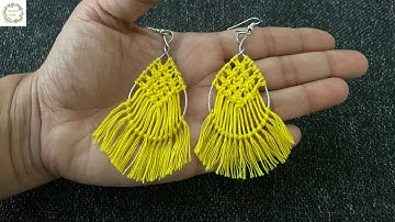 DIY macrame earrings | Macrame earrings | Step by step earring tutorial | Boho earrings