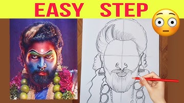 Pushpa 2 Allu Arjun outline drawing || Easy Pushpa Allu Arjun Drawing