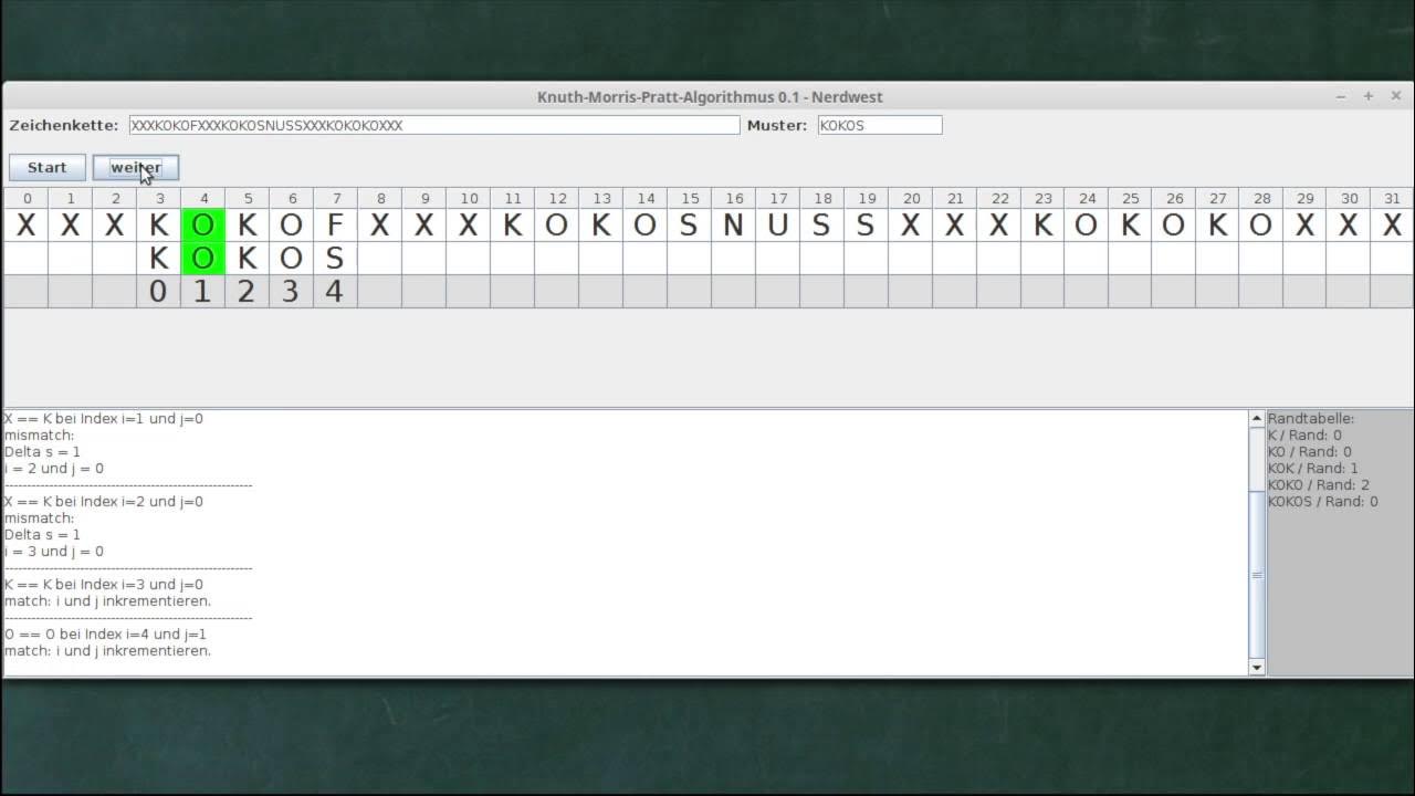 Knuth Morris Pratt Algorithmus - String Matching - YouTube