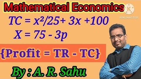 How to find profit maximisation  #Profit maximisation #mathematical economics// maxima and minima.