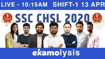 Examolysis | SSC CHSL 2020 | Exam Question | Shift 1 | 13 APR 2021