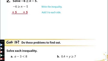 6-6 Solve Inequalities by Addition and Subtraction